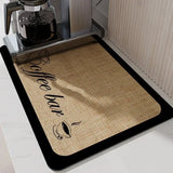 Kitchen Rugs Dish Drying Mat Absorbent Drain Pad Kitchen Carpet Coffee Dish Drainer Draining Mat Tablemat Fashion and Beautiful