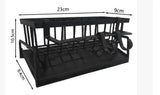 1Pc Multifunctional Plastic Kitchen Shelf Rag Storage Drainage Shelf,No-Punch Adhesive Spice Rack,Sink Tap Drain Rack with Hooks