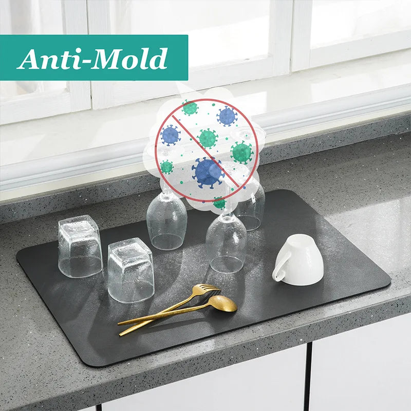 Kitchen Mat Drainer Kitchen Pad Coffee Absorbent Dish Place Mats Drying Tableware Pad Dish Cocina Mats for Kitchen Accessories