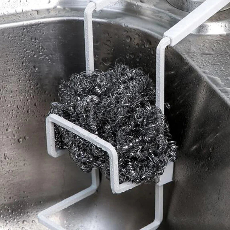 Kitchen Metal Sink Drying Holder Sink Rack Wall Sucker Sponge Storage Soap Stand Dish Cloth Shelf Organizer Products 2023