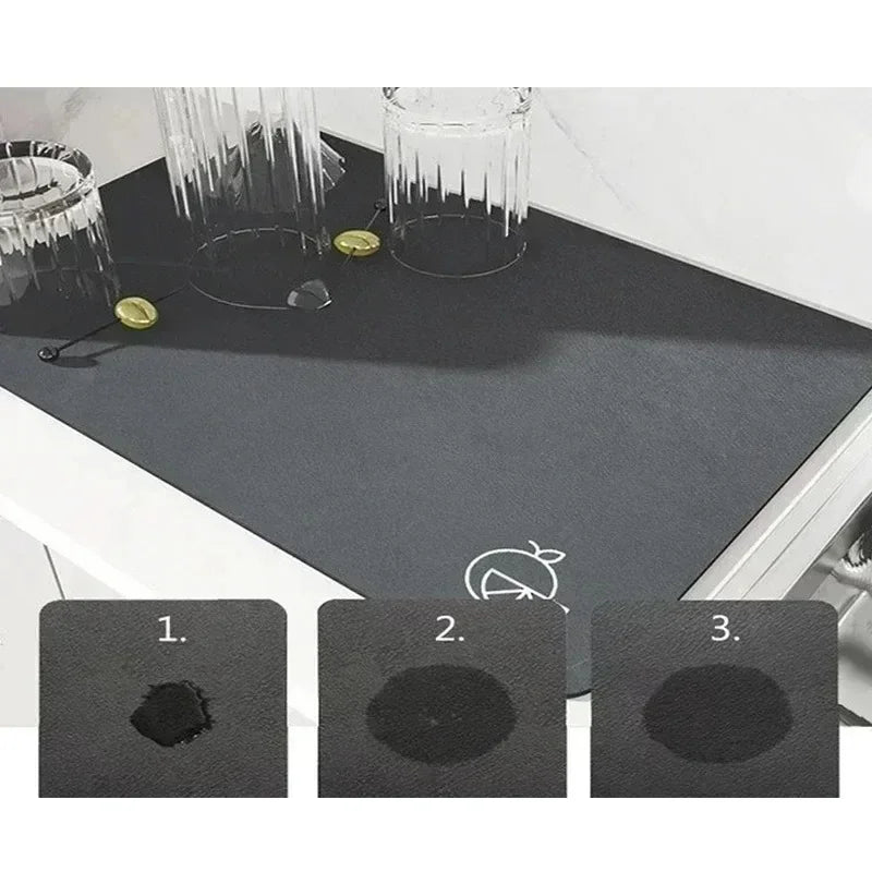 Kitchen Rugs Dish Drying Mat Absorbent Drain Pad Kitchen Carpet Coffee Dish Drainer Draining Mat Tablemat Fashion and Beautiful