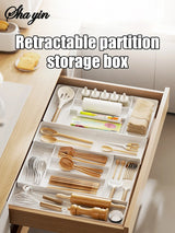 Expandable Drawer Organizer Versatile Adjustable Organizer Cutlery Tray For Kitchen Drawer Spoons Forks Knives Cutlery Holder