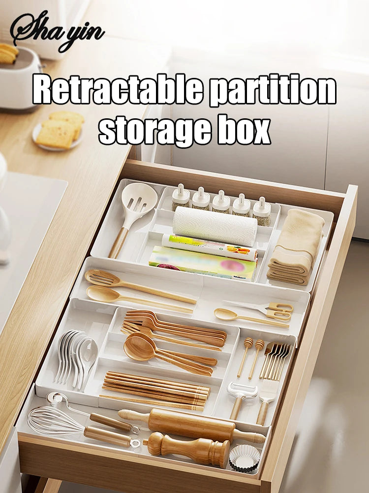 Expandable Drawer Organizer Versatile Adjustable Organizer Cutlery Tray For Kitchen Drawer Spoons Forks Knives Cutlery Holder