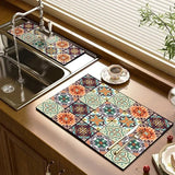 Kitchen Rugs Dish Drying Mat Absorbent Drain Pad Kitchen Carpet Coffee Dish Drainer Draining Mat Tablemat Fashion and Beautiful