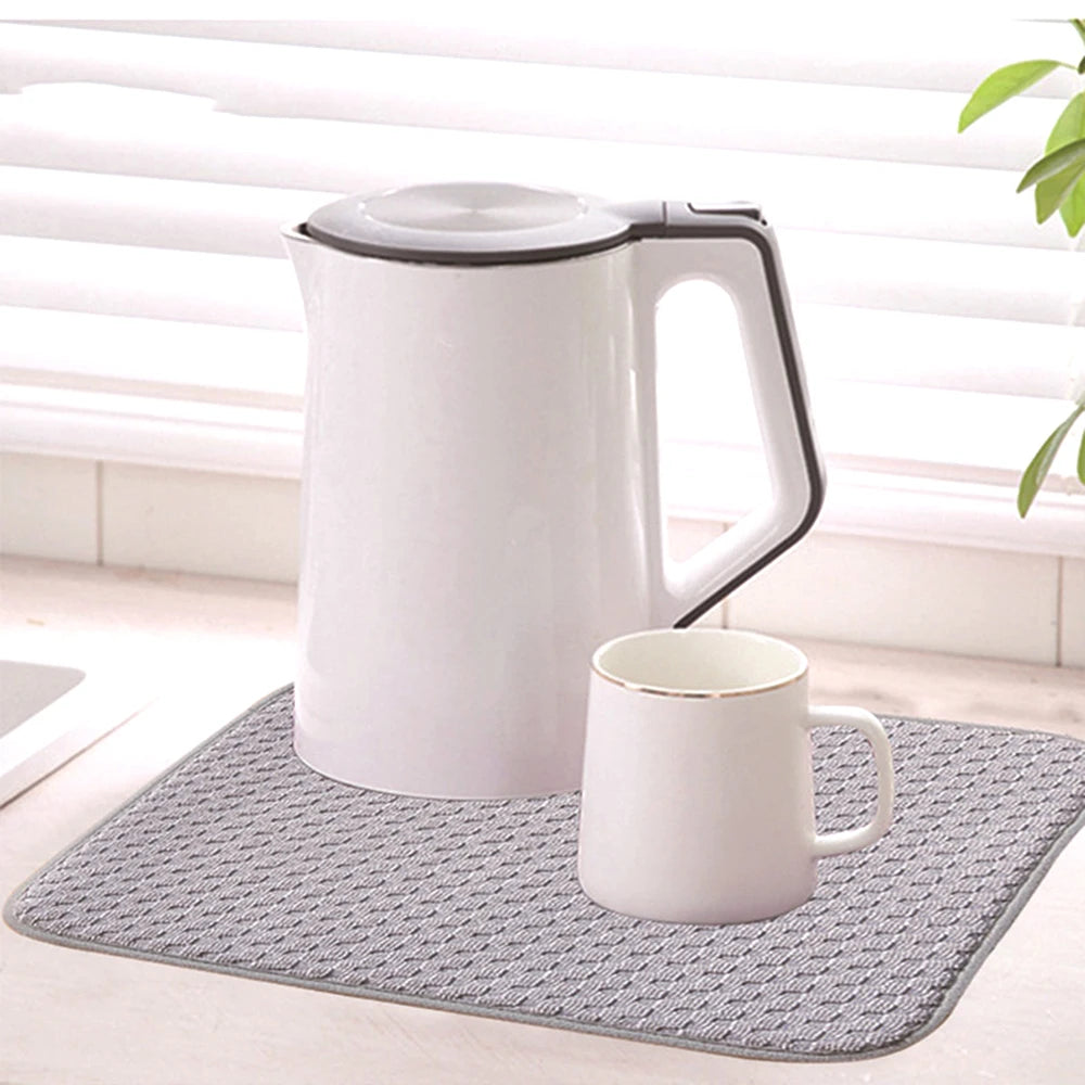 Kitchen Dish Drying Mat In The Cabinet Drying Mats Microfiber Absorbent Table Placemat Non Slip Heat Resistant Drain Drying Pad