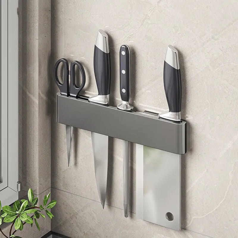 Minimalist Knife Holder for Storing and Inserting Kitchen Knives Kitchen Multifunctional Storage Rack Knife Holder Wall Mounted