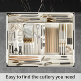 Drawer Organizer, Cutlery Tray for Kitchen Drawer, Expandable Utensil with Compartment, Spoons Forks Knives Cutlery Holder