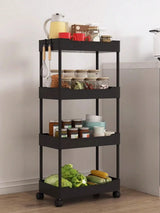 1pcs 3/4 Tier Rolling Utility Cart Storage Shelf Movable Gap Storage Rack Kitchen Bathroom Slim Slide Organizer Shelf Livingroom