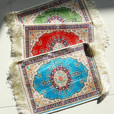 A Portable Eid Prayer Mat Measuring 30* 49.5cm Cm, Suitable for Indoor and Outdoor Use, Is an Ideal Choice for Studying, Living Rooms, Ramadan and Hajj Activities This Is a Popular and Beautiful Prayer Mat.