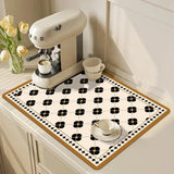 Kitchen Rugs Dish Drying Mat Absorbent Drain Pad Kitchen Carpet Coffee Dish Drainer Draining Mat Tablemat Fashion and Beautiful