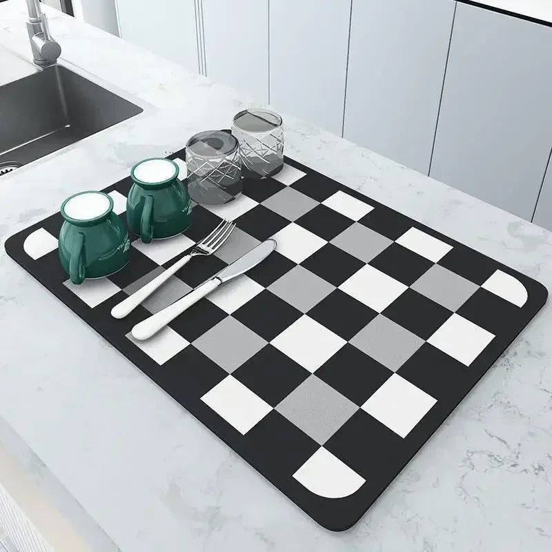 Kitchen Mat Drainer Kitchen Pad Coffee Absorbent Dish Place Mats Drying Tableware Pad Dish Cocina Mats for Kitchen Accessories