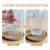 4pcs Absorbent Drink Coasters, Minimalist Cotton Fabric Coasters with Non-Woven Lining for Coffee Table Home Decor
