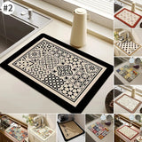 Kitchen Rugs Dish Drying Mat Absorbent Drain Pad Kitchen Carpet Coffee Dish Drainer Draining Mat Tablemat Fashion and Beautiful