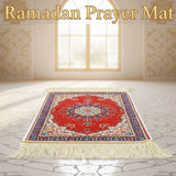 A Portable Eid Prayer Mat Measuring 30* 49.5cm Cm, Suitable for Indoor and Outdoor Use, Is an Ideal Choice for Studying, Living Rooms, Ramadan and Hajj Activities This Is a Popular and Beautiful Prayer Mat.
