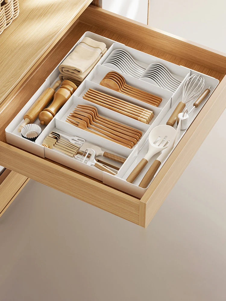 Expandable Drawer Organizer Versatile Adjustable Organizer Cutlery Tray For Kitchen Drawer Spoons Forks Knives Cutlery Holder