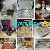 Kitchen Rugs Dish Drying Mat Absorbent Drain Pad Kitchen Carpet Coffee Dish Drainer Draining Mat Tablemat Fashion and Beautiful
