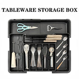 BPA Free Large Expandable Cutlery Tray - Kitchen Drawer Organizer for Silverware