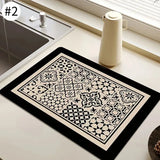Kitchen Rugs Dish Drying Mat Absorbent Drain Pad Kitchen Carpet Coffee Dish Drainer Draining Mat Tablemat Fashion and Beautiful