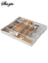 Expandable Drawer Organizer Versatile Adjustable Organizer Cutlery Tray For Kitchen Drawer Spoons Forks Knives Cutlery Holder