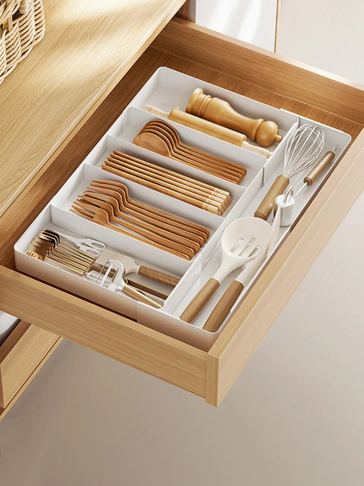 Expandable Drawer Organizer Versatile Adjustable Organizer Cutlery Tray For Kitchen Drawer Spoons Forks Knives Cutlery Holder