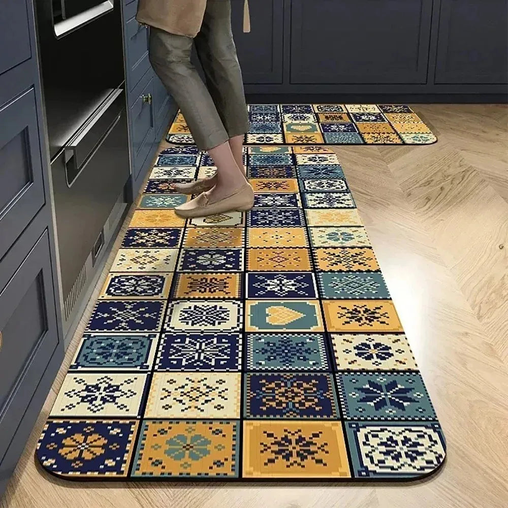Kitchen Mat Printed Kitchen Rugs Area Mat Hallway Long Carpets for Living Room Bedroom Entrance Doormat Living Room Decoration