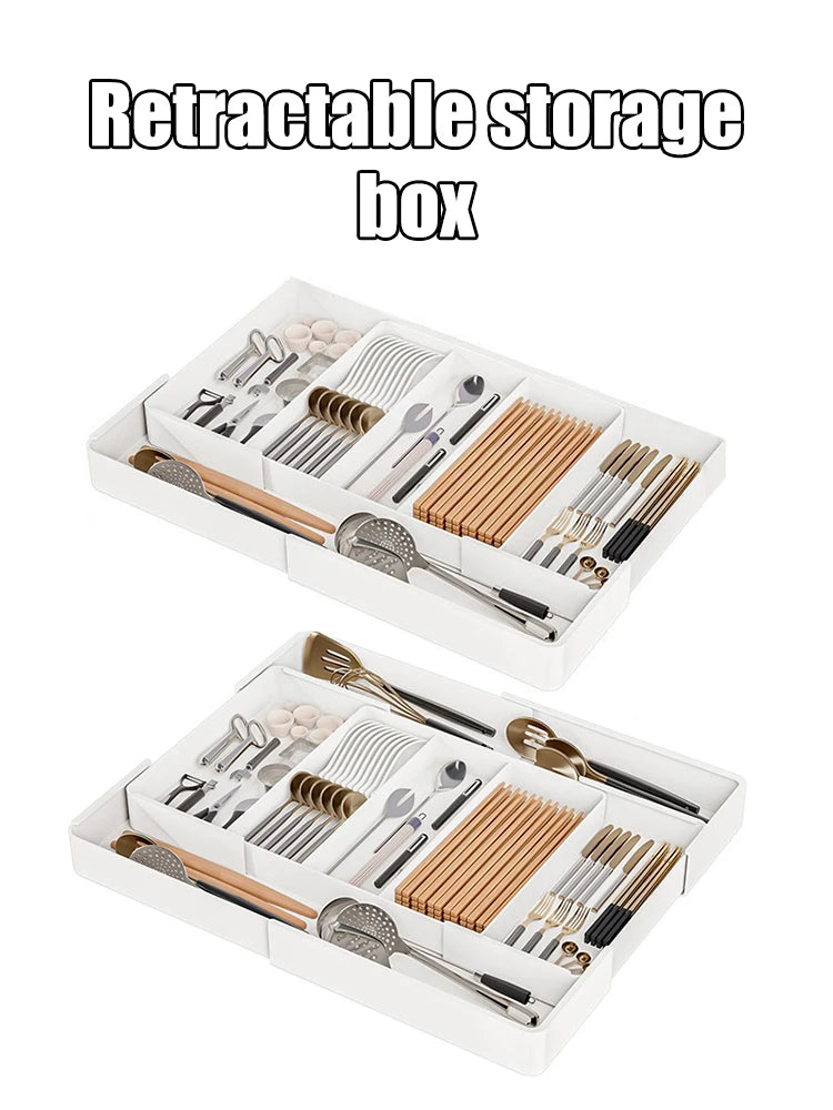 Expandable Drawer Organizer Versatile Adjustable Organizer Cutlery Tray For Kitchen Drawer Spoons Forks Knives Cutlery Holder