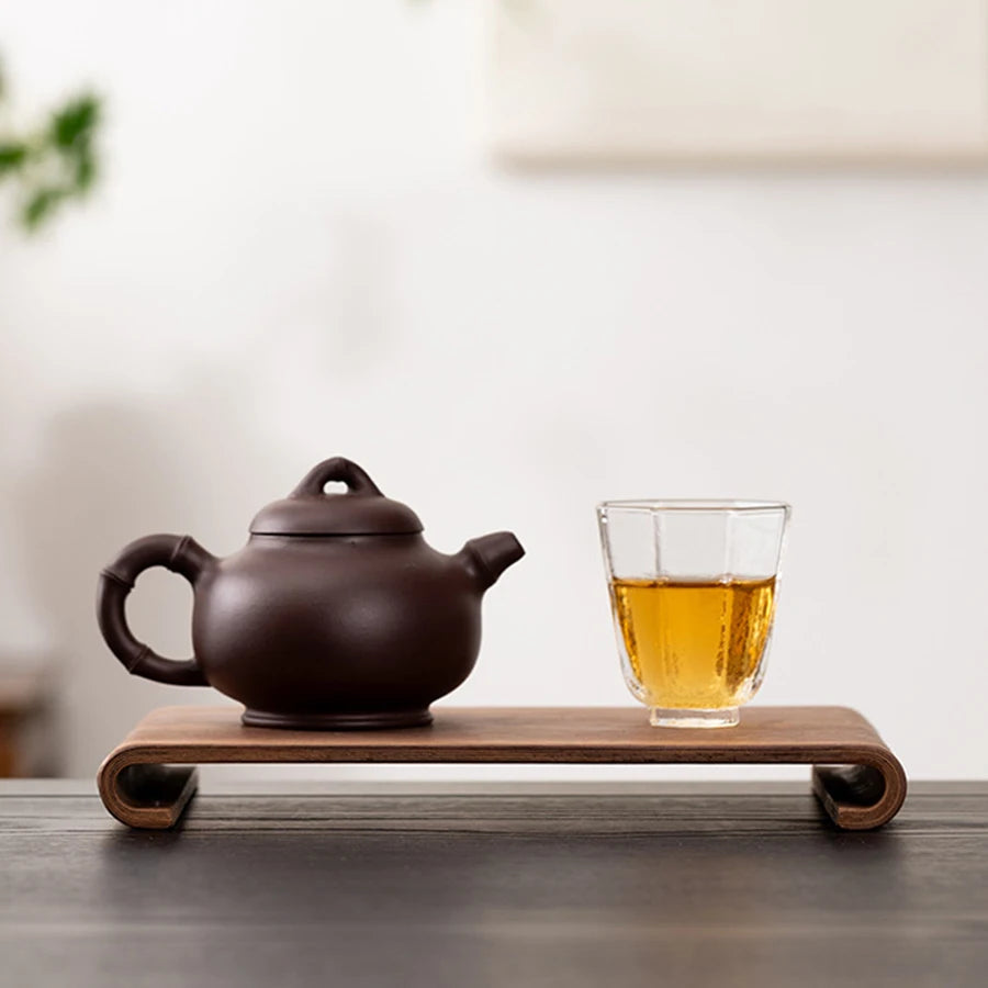 Creative rectangular wooden desktop display rack Hotel Home Coffee Table Decorative Plate Retro Style Heat-resistant Thick Tray