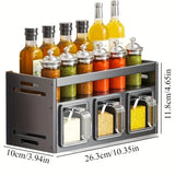 New Kitchen Spice Shelf Wall-mounted Spice Storage Rack Kitchen Seasoning Organizer Holder No Punching Required Storage Shelf