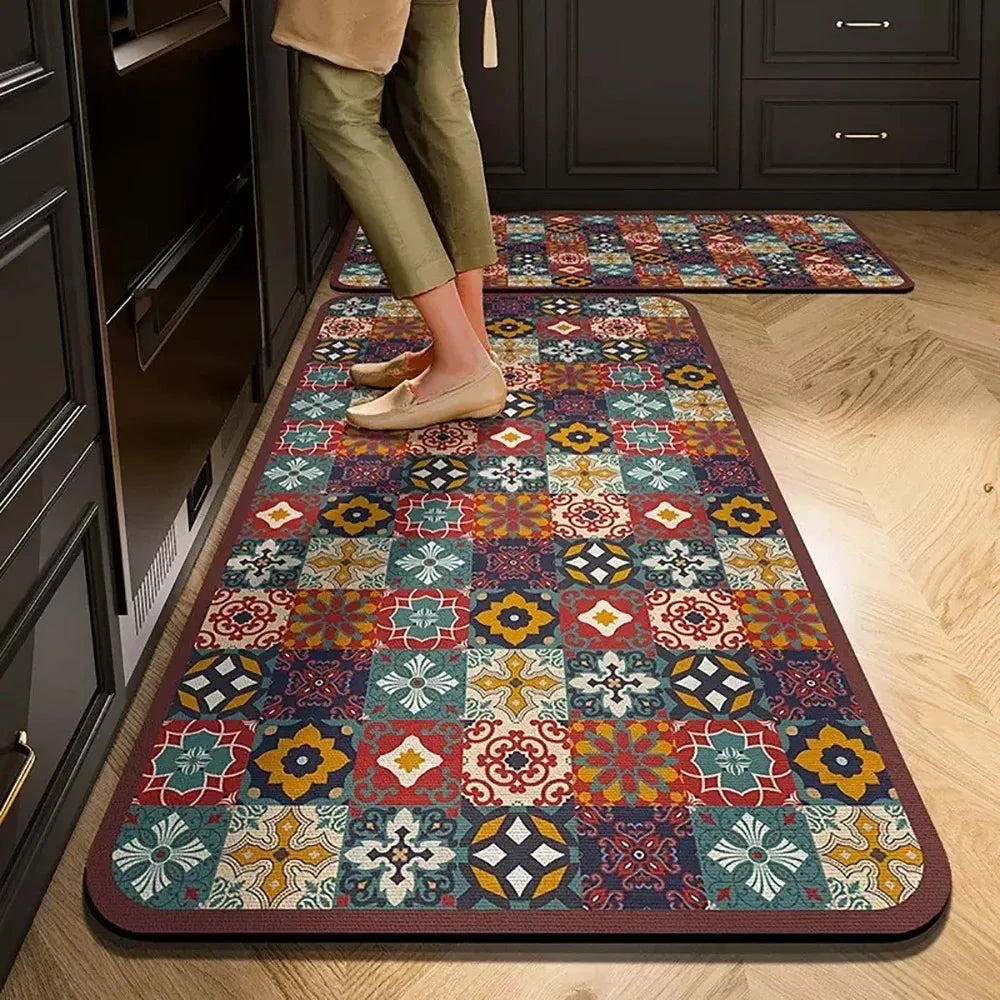 Kitchen Mat Printed Kitchen Rugs Area Mat Hallway Long Carpets for Living Room Bedroom Entrance Doormat Living Room Decoration