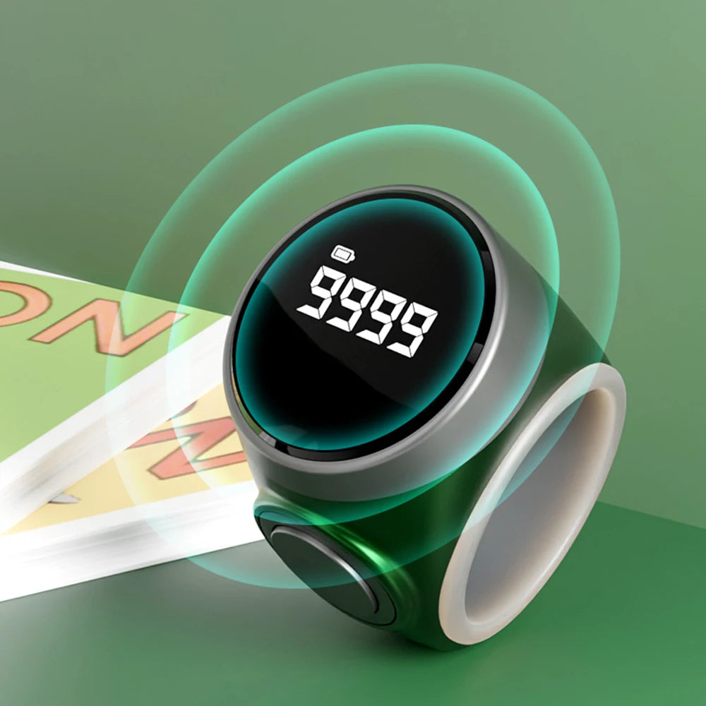 Smart Tasbih Tally Counter Type-C Rechargeable High-quality Muslims Zikr Ring Type Button Counter Prayer Time Vibration Reminder