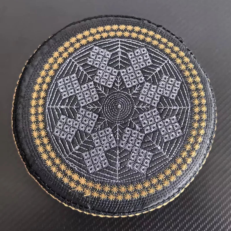 Muslim Caps For Men Colthing Hat Tax Products Turkey Kufi Islamic Kippah Jewish Embroider Luxury Black 03517