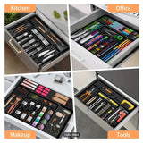 BPA Free Large Expandable Cutlery Tray - Kitchen Drawer Organizer for Silverware
