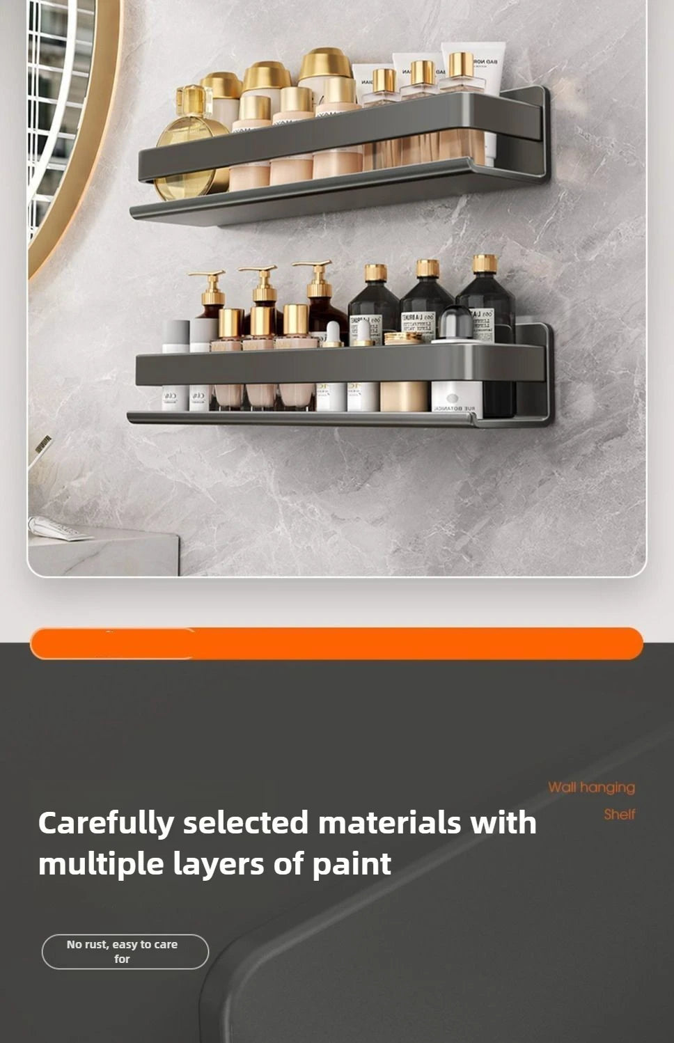 Metal Wall-Mounted Spice Rack Multifunctional Item Shelf Hooks Condiment Storage Organizer Rack Kitchen Accessories Organizer