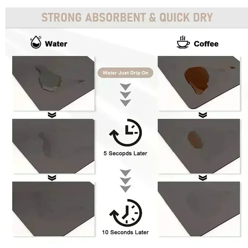 Kitchen Rugs Dish Drying Mat Absorbent Drain Pad Kitchen Carpet Coffee Dish Drainer Draining Mat Tablemat Fashion and Beautiful