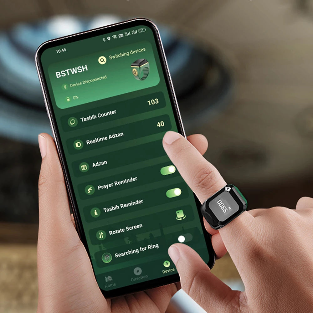 Smart APP Ring Counter Portable Digital Display Counter Bluetooth Counting Ring Time Reminder Wearable Tasbih Zikr Ring Misbah