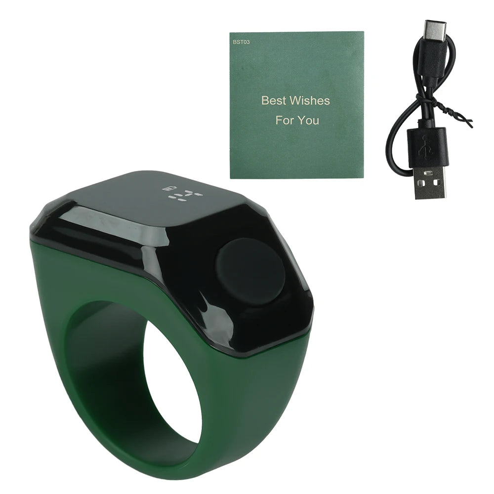 Smart APP Ring Counter Portable Digital Display Counter Bluetooth Counting Ring Time Reminder Wearable Tasbih Zikr Ring Misbah