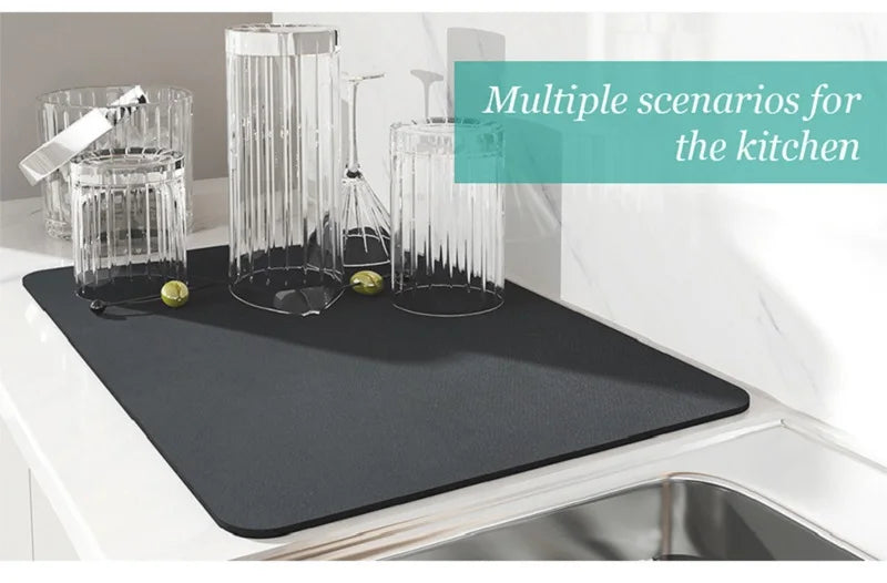 Kitchen Mat Drainer Kitchen Pad Coffee Absorbent Dish Place Mats Drying Tableware Pad Dish Cocina Mats for Kitchen Accessories