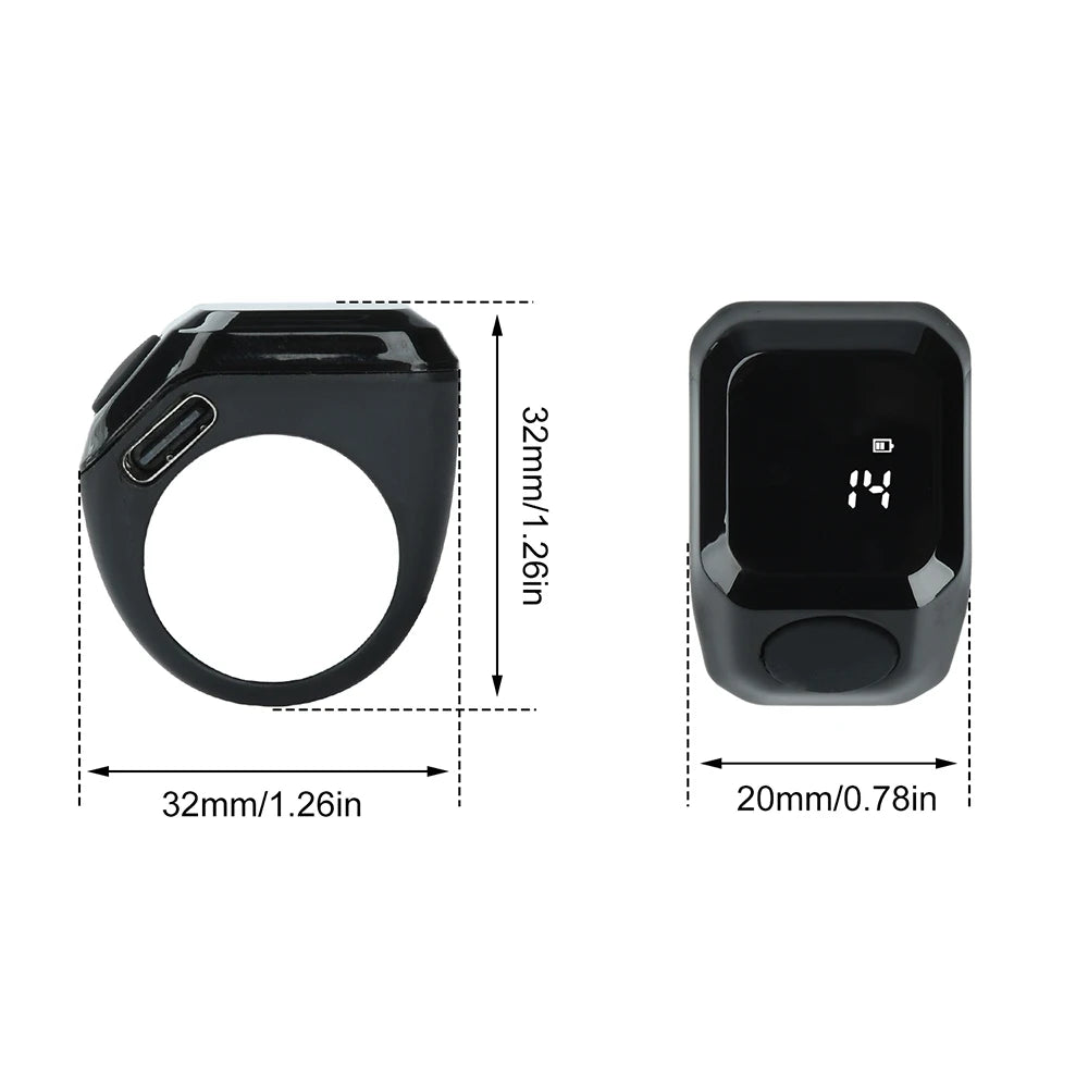 Smart APP Ring Counter Portable Digital Display Counter Bluetooth Counting Ring Time Reminder Wearable Tasbih Zikr Ring Misbah