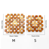 Kitchen Bamboo Insulation Pad Bamboo Table Mat Non-slip Casserole Bowl Mat Square Anti-scalding Protection Table Mat