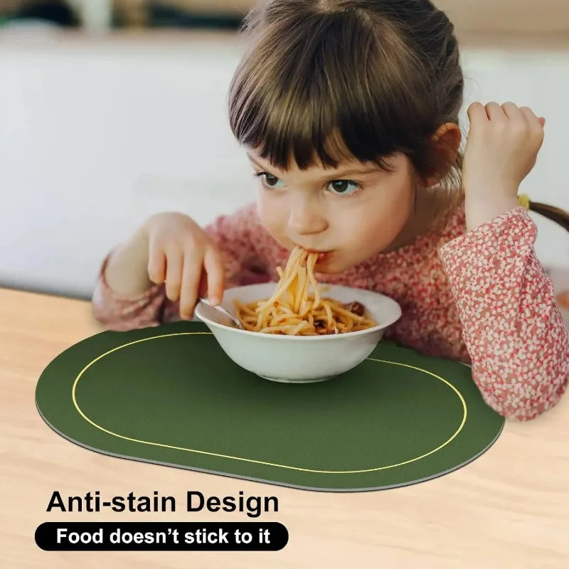 Table Leather Placemats, Heat Resistant Placemats, Washable Table Mats for Dining Table, Coffee Shop Decoration