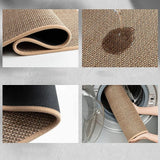 Washable Non-slip Kitchen Rug Faux Sisal Running Rug, Faux Woven Kitchen Mat Kitchen Runners With Back Made Of Natural Rubber