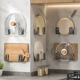 2Pcs/set Cutting Board Pot Cover Rack Sink Sponge Organizer Bathroom Multifunctional Wall Mounted Stainless Steel Kitchen Shelf