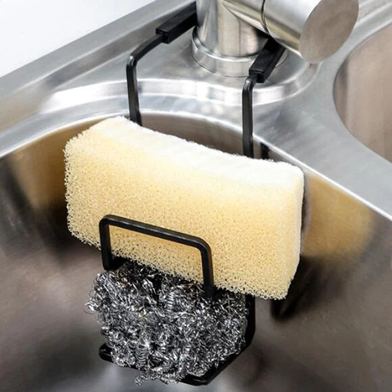 Kitchen Metal Sink Drying Holder Sink Rack Wall Sucker Sponge Storage Soap Stand Dish Cloth Shelf Organizer Products 2023