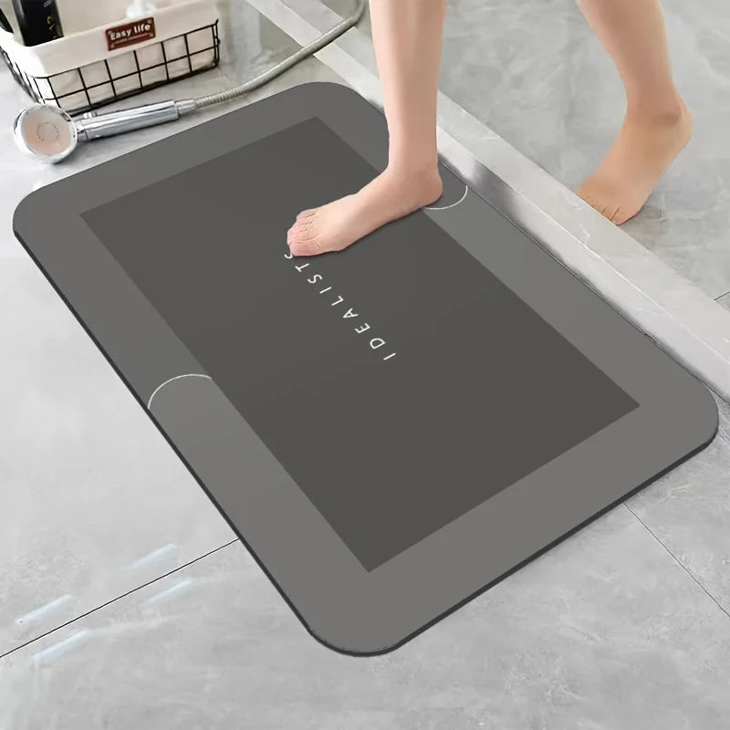 Diatomaceous Earth Bath Mat Super Absorbent Non Slip Fast Drying Soft Floor Mat for Bathroom Shower Laundry Bedroom Kitchen RV