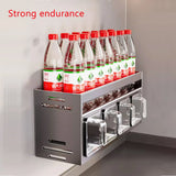 New Kitchen Spice Shelf Wall-mounted Spice Storage Rack Kitchen Seasoning Organizer Holder No Punching Required Storage Shelf