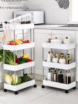 1pcs 3/4 Tier Rolling Utility Cart Storage Shelf Movable Gap Storage Rack Kitchen Bathroom Slim Slide Organizer Shelf Livingroom