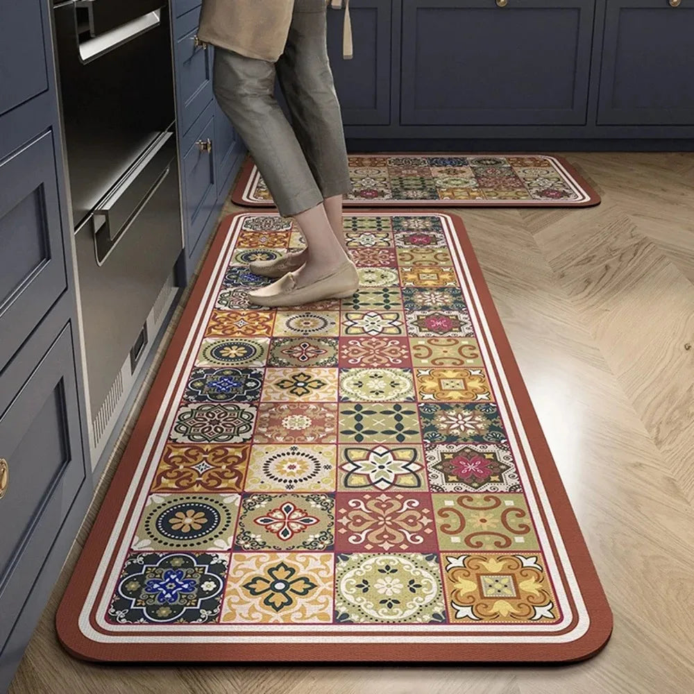 Kitchen Mat Printed Kitchen Rugs Area Mat Hallway Long Carpets for Living Room Bedroom Entrance Doormat Living Room Decoration
