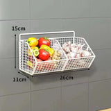 Wall Mounted Kitchen Storage Basket Durable Wire Storage Rack for Vegetables and Fruits Suitable for Home Organization