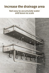 Aluminum Kitchen Shelf Wall Mounted Spice Organizer Rust and Moisture Resistant Bathroom Toiletries Storage Racks