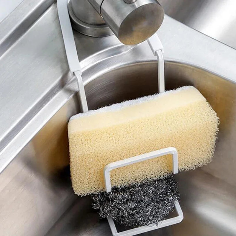 Kitchen Metal Sink Drying Holder Sink Rack Wall Sucker Sponge Storage Soap Stand Dish Cloth Shelf Organizer Products 2023